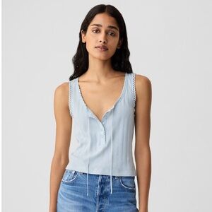Gap × DÔEN Pointelle Tank Top Dublin Blue